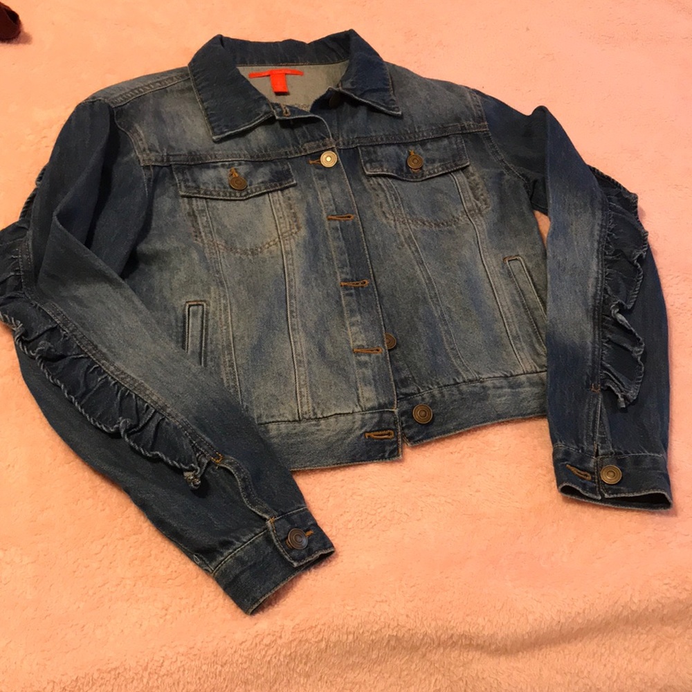 Ruffled Jean Jacket DILLARDS